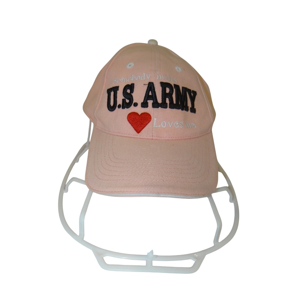 Pink Somebody in the US ARMY Loves Me Heart Embroidered Baseball Cap Hat
